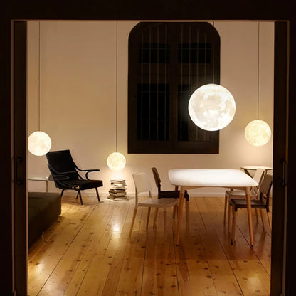 Modern 3D Printed Chandelier with Moon Shape