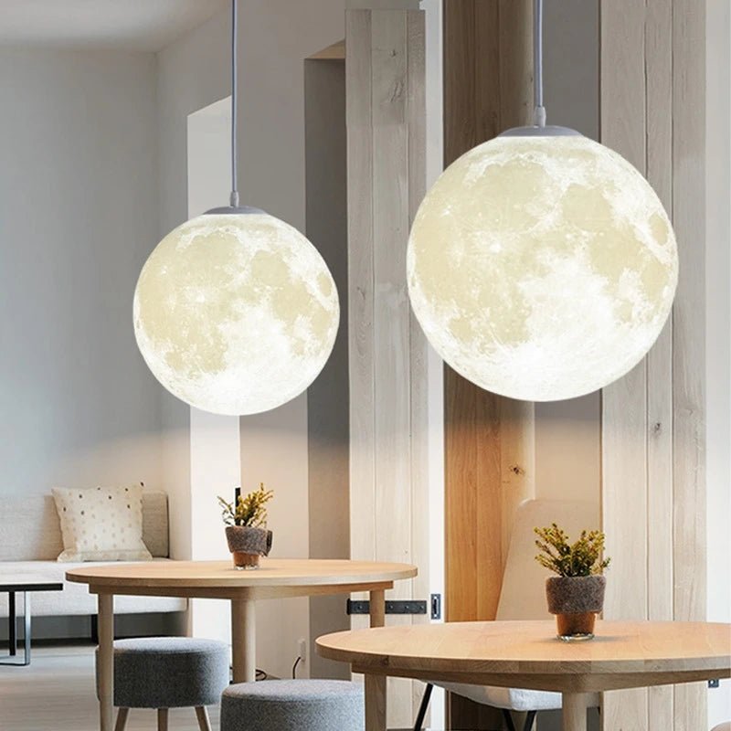 Modern 3D Printed Chandelier with Moon Shape