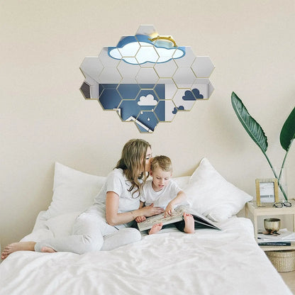 3D Mirror Wall Sticker Hexagon Shape