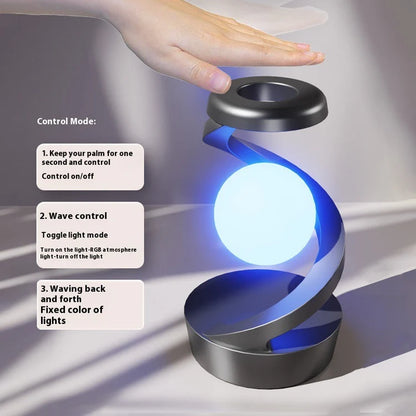 3D Spiral Levitating Moon Lamp with Wireless Charger